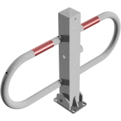 Car-park barrier | foldable with | triangular lock | hot-dip galvanized